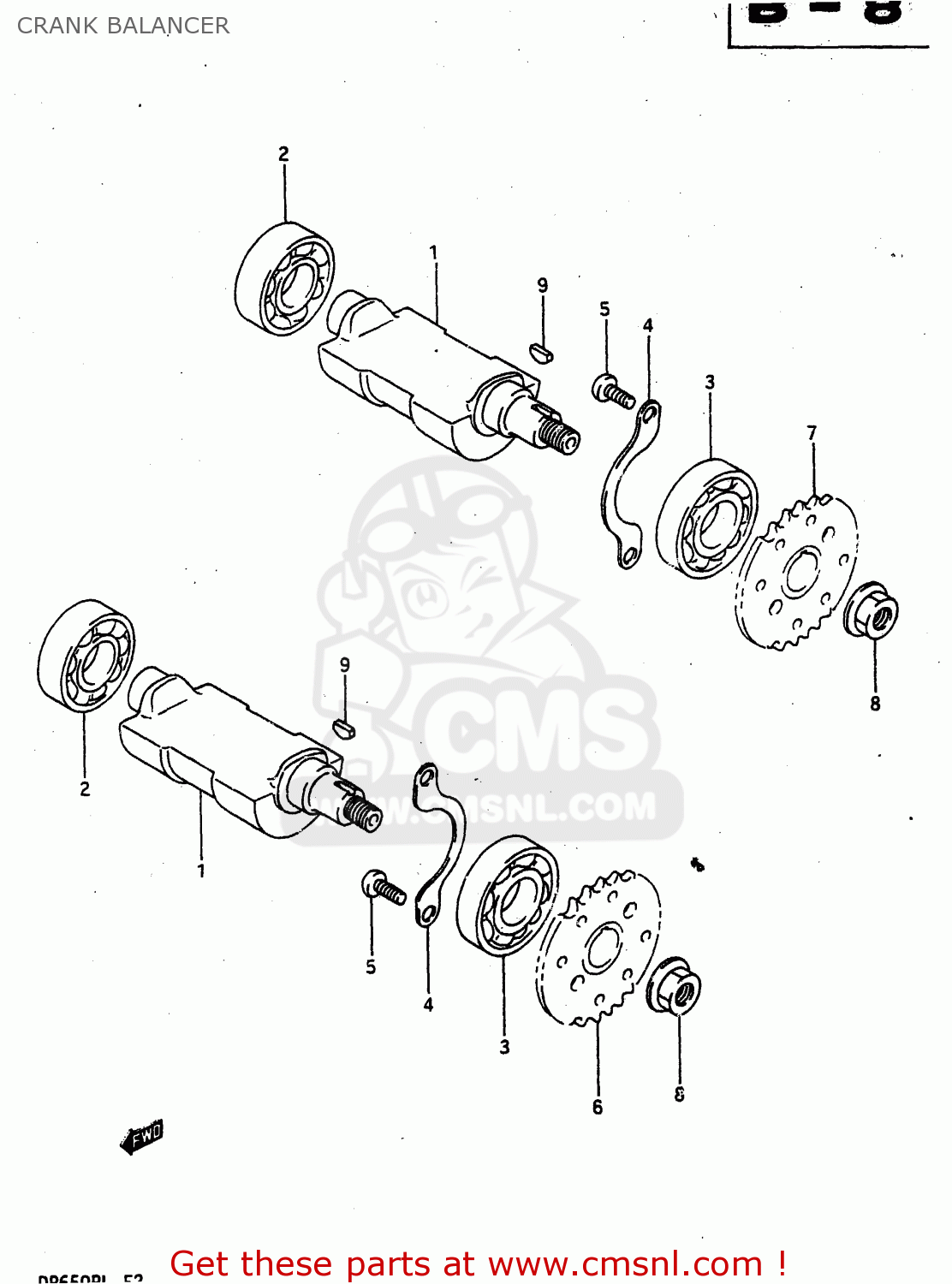 CRANK BALANCER DR650R 1990 (L) (E2 E4 E15 E16 E17 E18 E21 E22 E24 E25 E34 E39 E