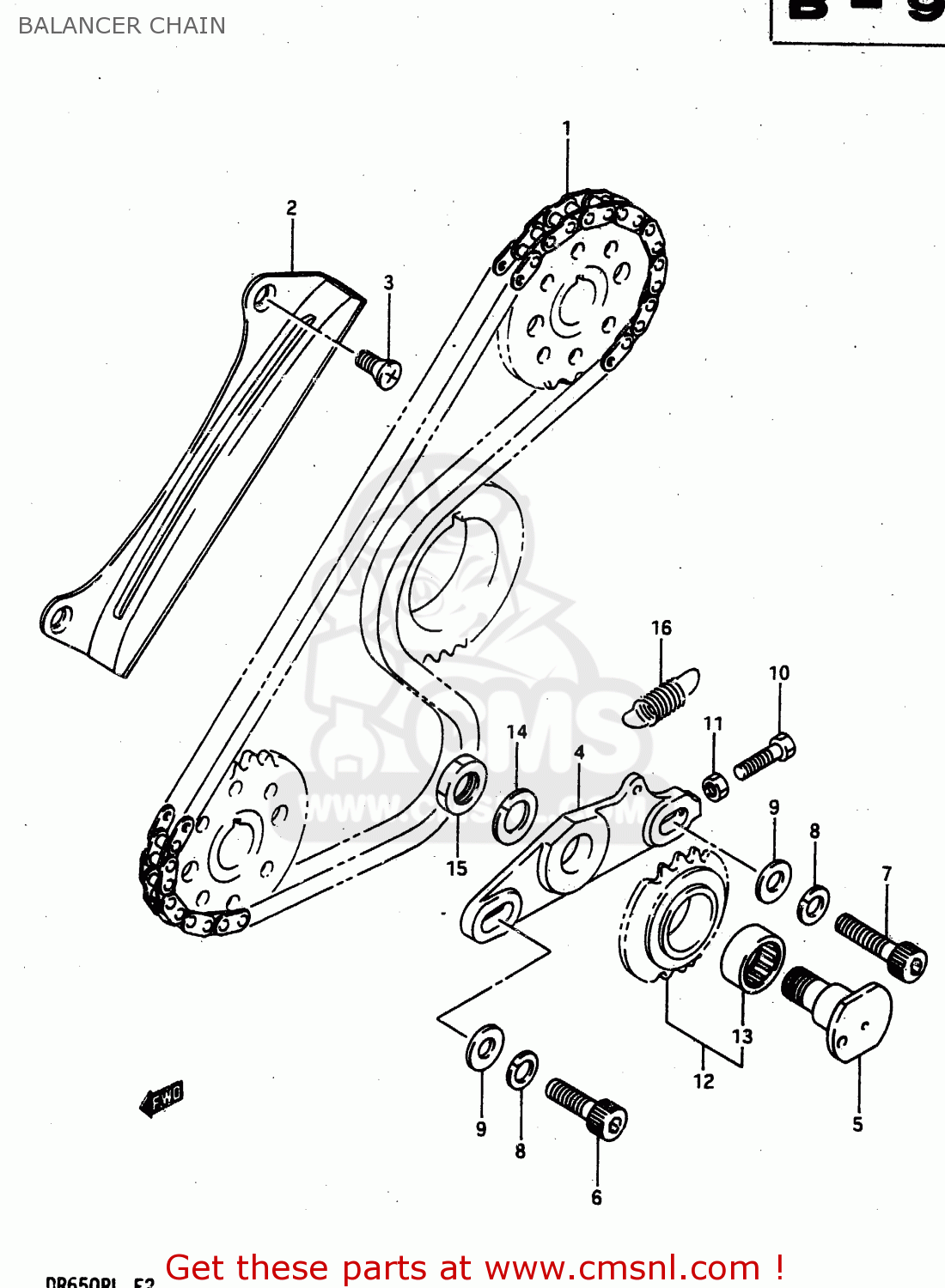 BALANCER CHAIN DR650R 1990 (L) (E2 E4 E15 E16 E17 E18 E21 E22 E24 E25 E34 E39 E