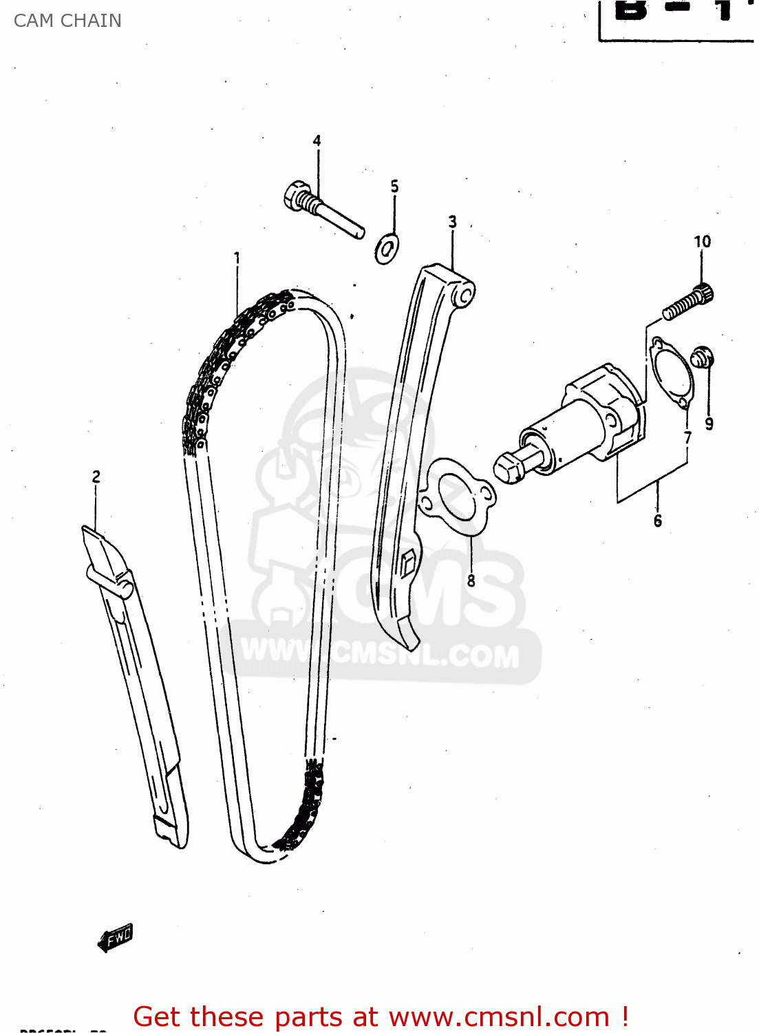 CAM CHAIN DR650R 1990 (L) (E2 E4 E15 E16 E17 E18 E21 E22 E24 E25 E34 E39 E