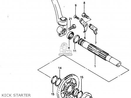 KICK STARTER - DR650R 1990 (L) (E2 E4 E15 E16 E17 E18 E21 E22 E24 E25 E34 E39 E