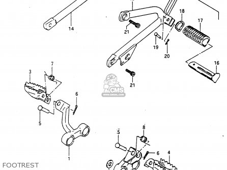 FOOTREST - DR650R 1990 (L) (E2 E4 E15 E16 E17 E18 E21 E22 E24 E25 E34 E39 E
