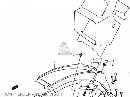 FRONT FENDER - METER VISOR - DR650R 1990 (L) (E2 E4 E15 E16 E17 E18 E21 E22 E24 E25 E34 E39 E