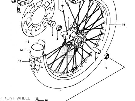 FRONT WHEEL - DR650R 1990 (L) (E2 E4 E15 E16 E17 E18 E21 E22 E24 E25 E34 E39 E