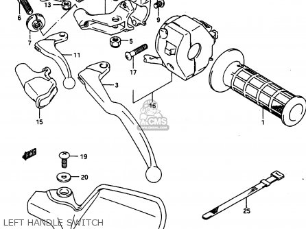 LEFT HANDLE SWITCH - DR650R 1990 (L) (E2 E4 E15 E16 E17 E18 E21 E22 E24 E25 E34 E39 E