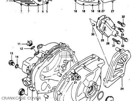 CRANKCASE COVER - DR650R 1990 (L) (E2 E4 E15 E16 E17 E18 E21 E22 E24 E25 E34 E39 E