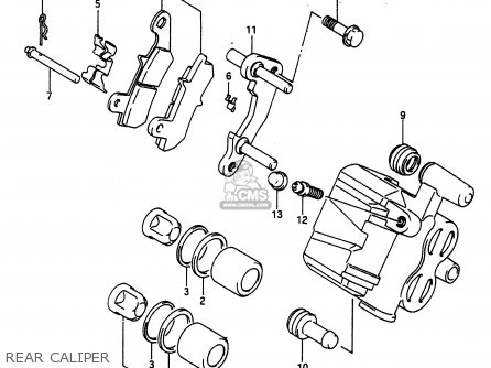 REAR CALIPER - DR650R 1990 (L) (E2 E4 E15 E16 E17 E18 E21 E22 E24 E25 E34 E39 E
