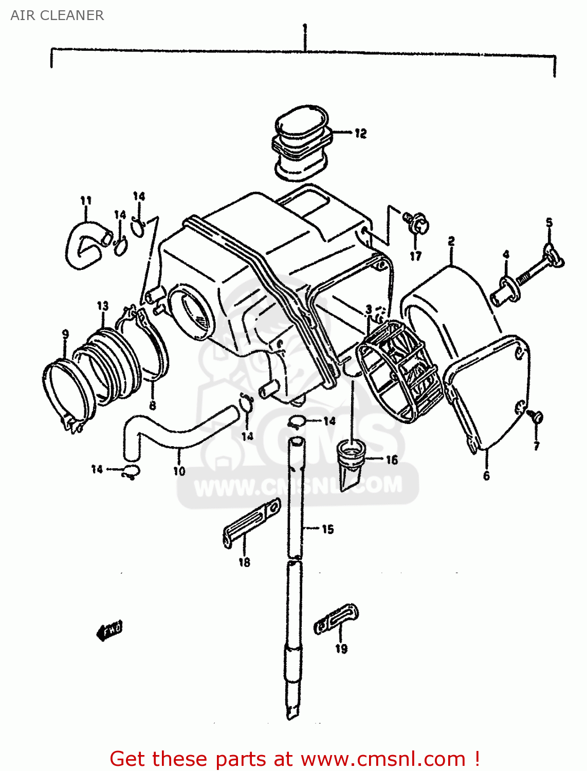 AIR CLEANER DR650R 1992 (N) (E02 E04 E17 E18 E21 E22 E24 E34 E53)