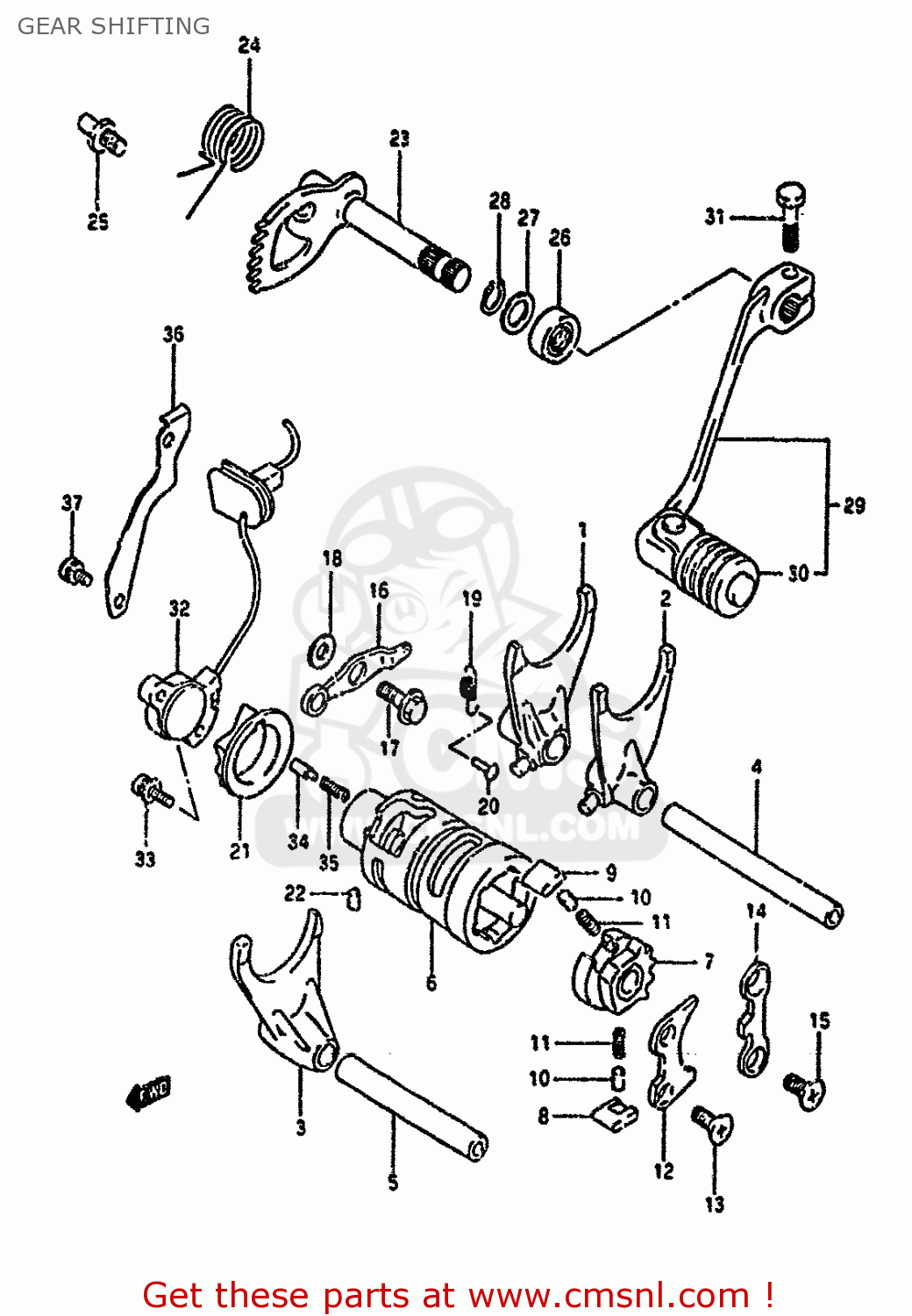 GEAR SHIFTING DR650R 1992 (N) (E02 E04 E17 E18 E21 E22 E24 E34 E53)
