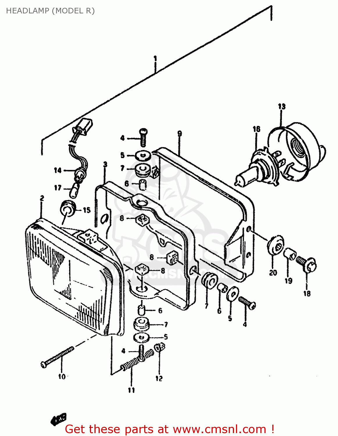 HEADLAMP (MODEL R) DR650R 1992 (N) (E02 E04 E17 E18 E21 E22 E24 E34 E53)