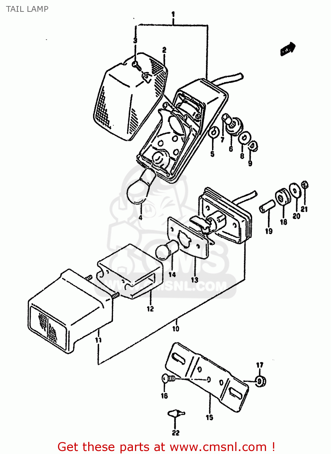 TAIL LAMP DR650R 1992 (N) (E02 E04 E17 E18 E21 E22 E24 E34 E53)