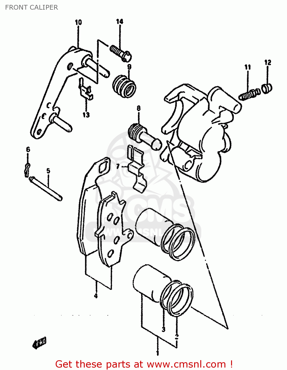 FRONT CALIPER DR650R 1992 (N) (E02 E04 E17 E18 E21 E22 E24 E34 E53)