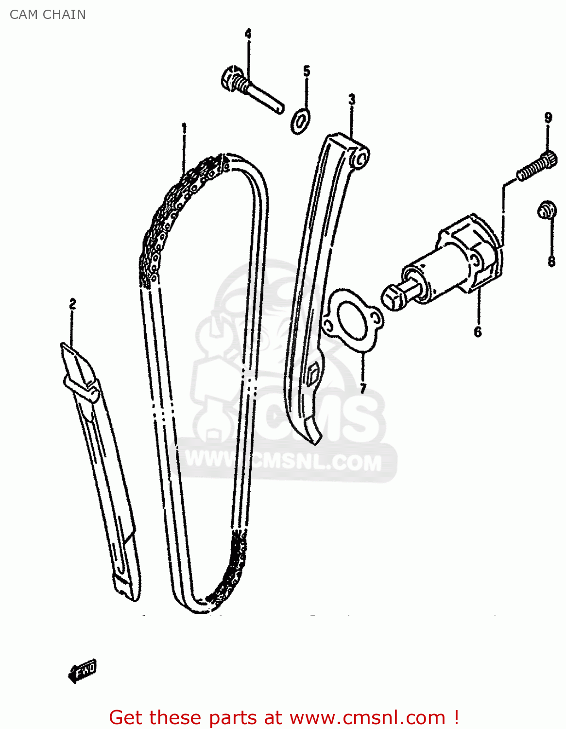 CAM CHAIN DR650R 1992 (N) (E02 E04 E17 E18 E21 E22 E24 E34 E53)