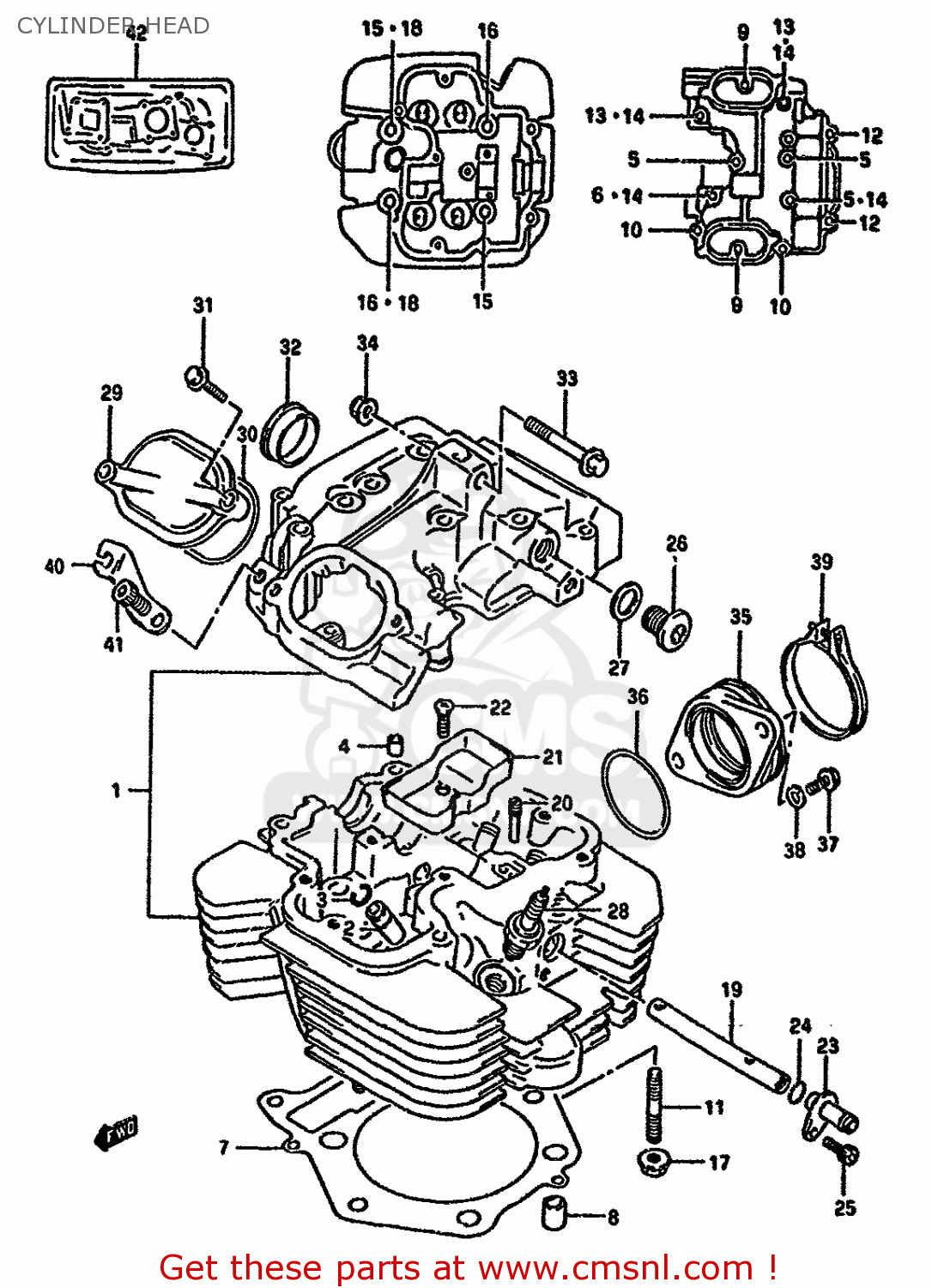 CYLINDER HEAD DR650R 1993 (P) (E04 E17 E18 E21 E22 E24 E34 E53)