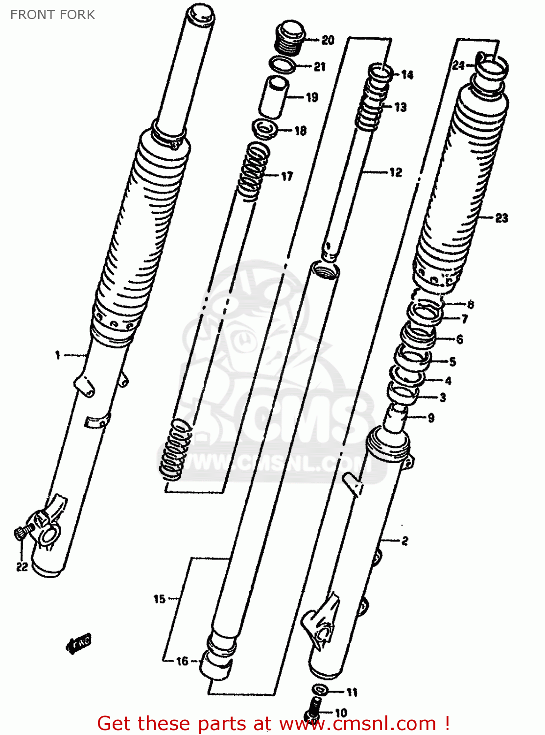 FRONT FORK DR650R 1993 (P) (E04 E17 E18 E21 E22 E24 E34 E53)