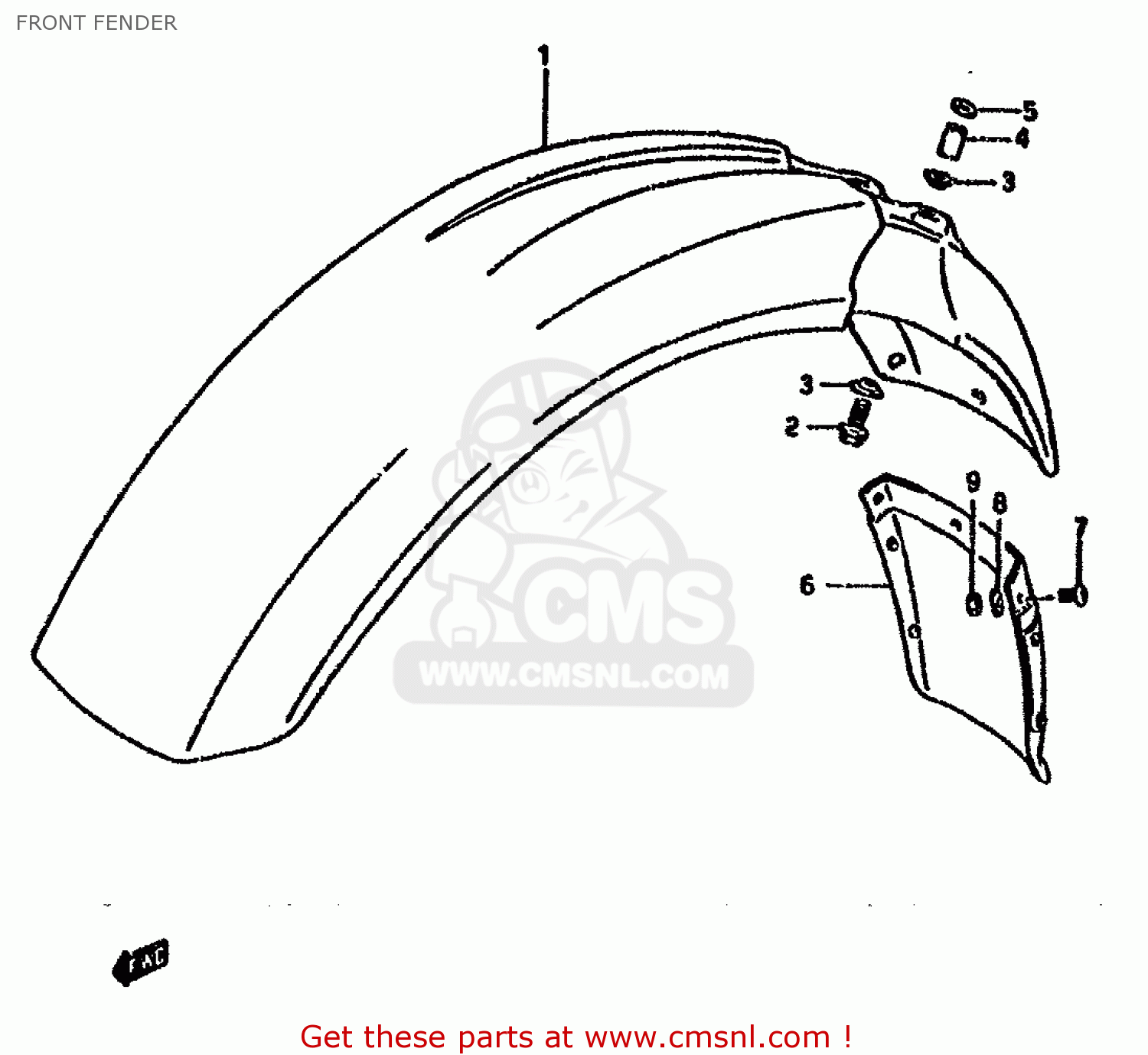 FRONT FENDER DR650R 1993 (P) (E04 E17 E18 E21 E22 E24 E34 E53)