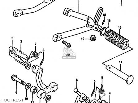FOOTREST - DR650R 1993 (P) (E04 E17 E18 E21 E22 E24 E34 E53)