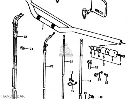 HANDLEBAR - DR650R 1993 (P) (E04 E17 E18 E21 E22 E24 E34 E53)