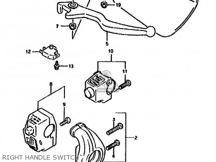 RIGHT HANDLE SWITCH - DR650R 1993 (P) (E04 E17 E18 E21 E22 E24 E34 E53)