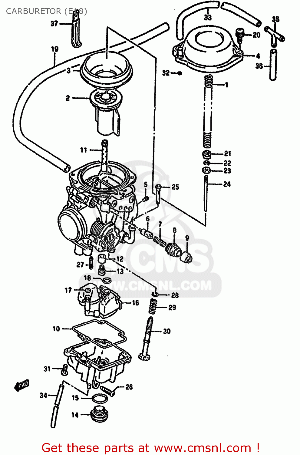 CARBURETOR (E18) DR650R 1994 (R) (E04 E21 E22 E53)