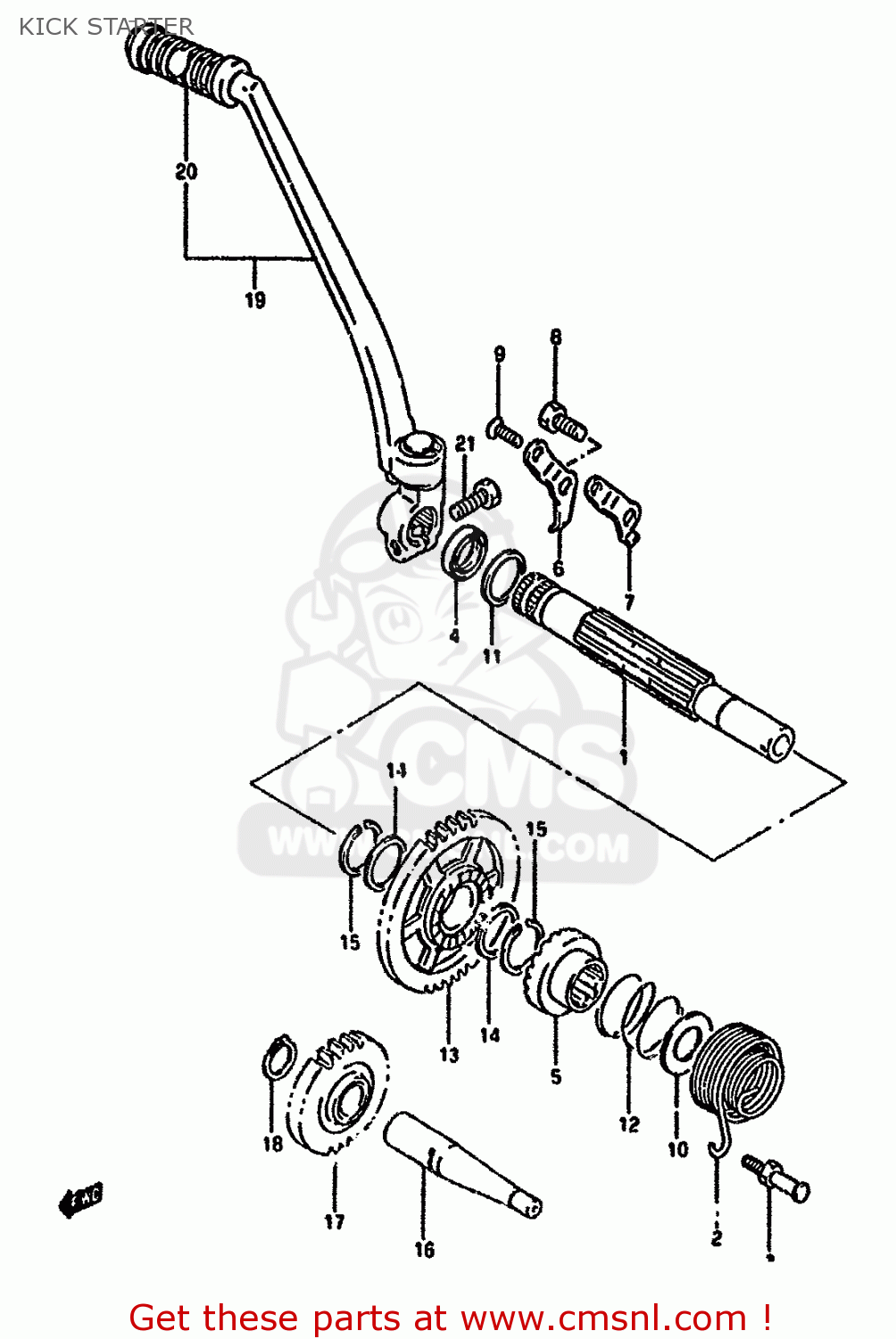 KICK STARTER DR650R 1994 (R) (E04 E21 E22 E53)