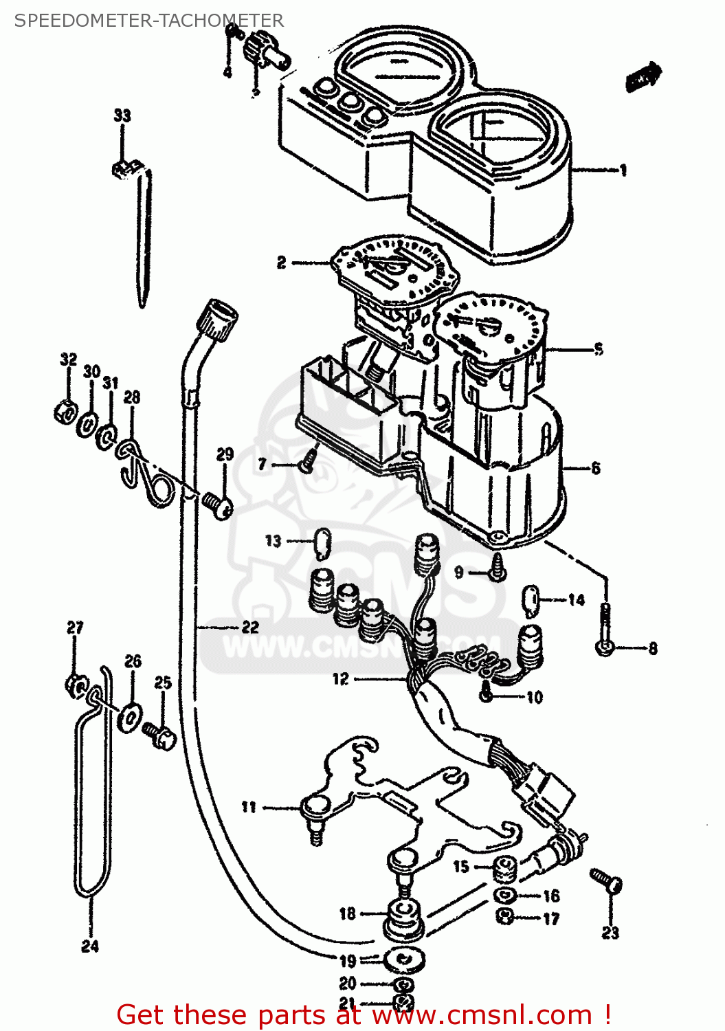 SPEEDOMETER-TACHOMETER DR650R 1994 (R) (E04 E21 E22 E53)