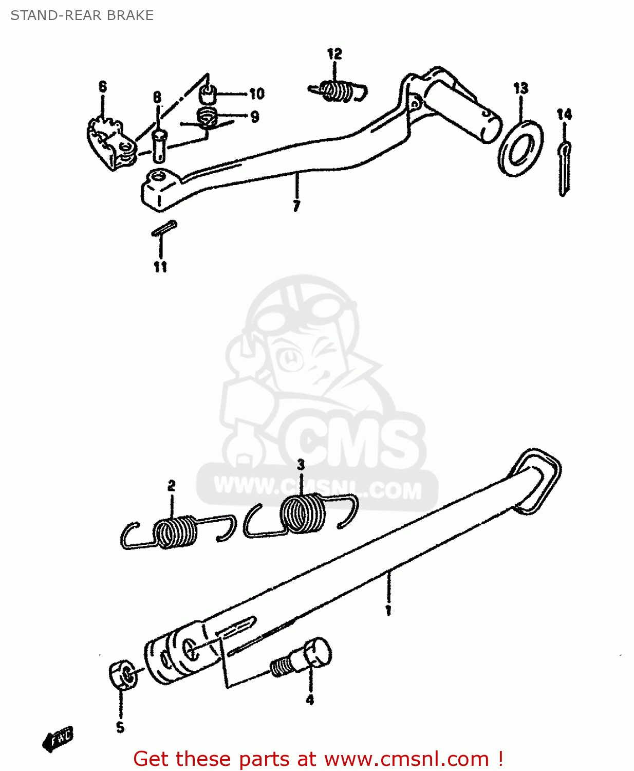 STAND-REAR BRAKE DR650R 1994 (R) (E04 E21 E22 E53)