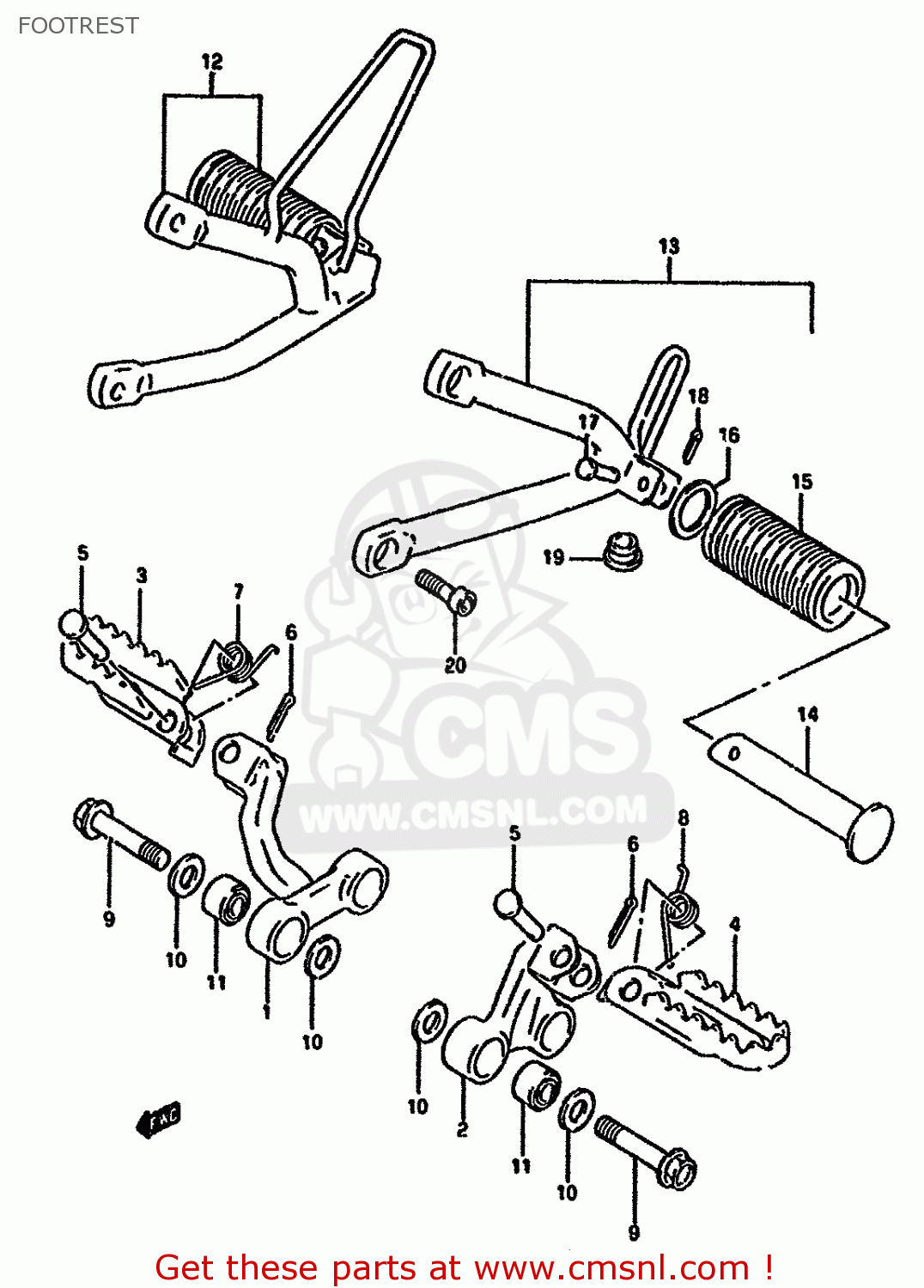FOOTREST DR650R 1994 (R) (E04 E21 E22 E53)