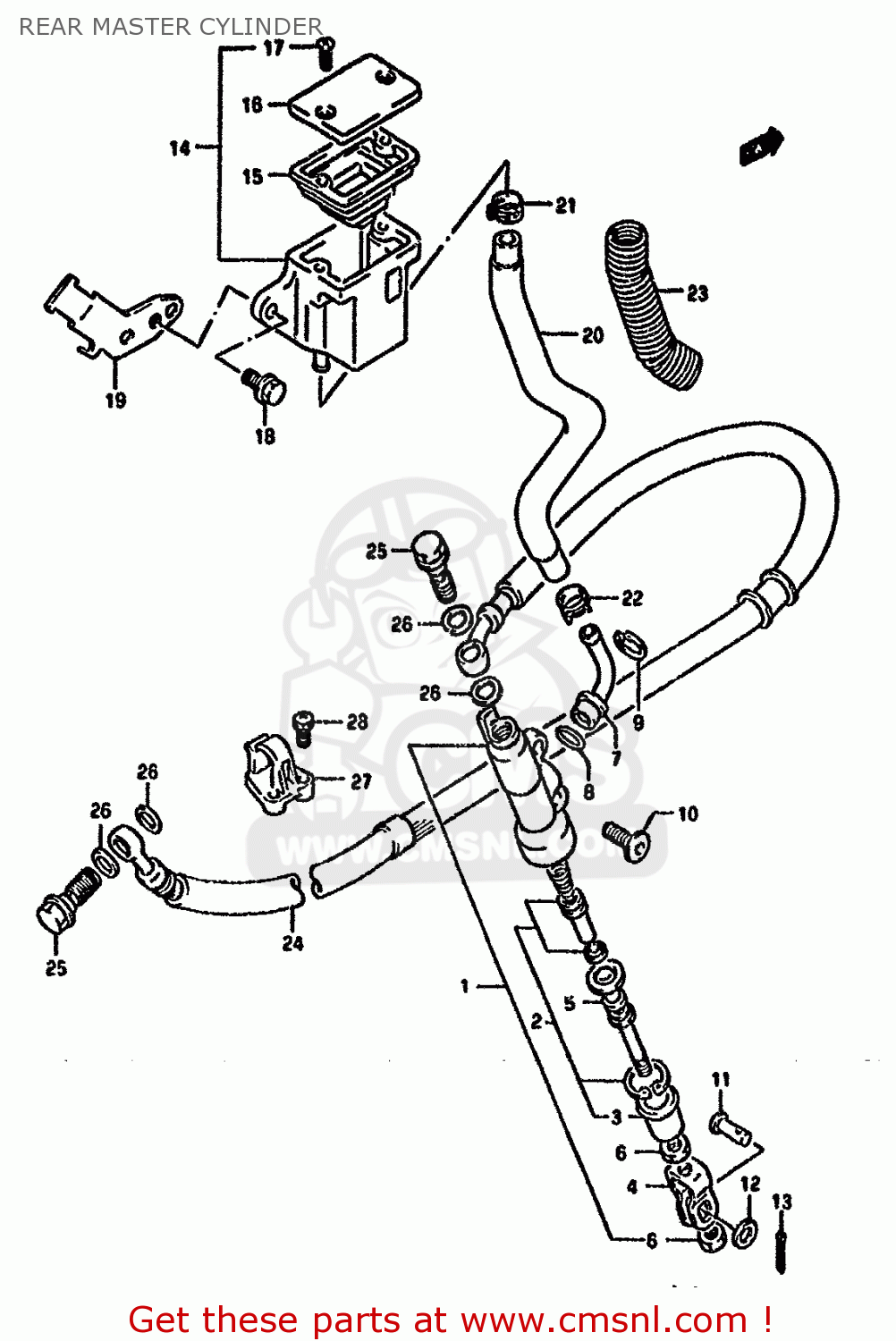 REAR MASTER CYLINDER DR650R 1994 (R) (E04 E21 E22 E53)