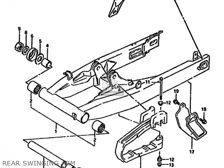 REAR SWINGING ARM - DR650R 1994 (R) (E04 E21 E22 E53)
