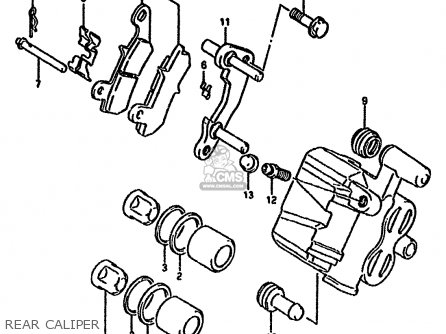 REAR CALIPER - DR650R 1994 (R) (E04 E21 E22 E53)