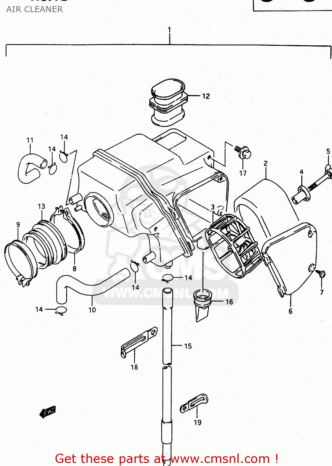 AIR CLEANER DR650RE 1994 (R) (E02 E04 E17 E18)