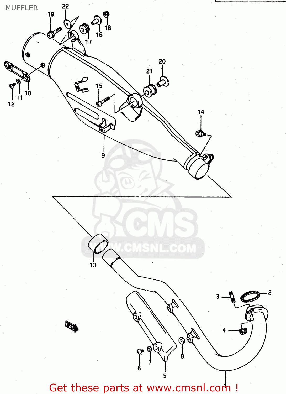 MUFFLER DR650RE 1994 (R) (E02 E04 E17 E18)