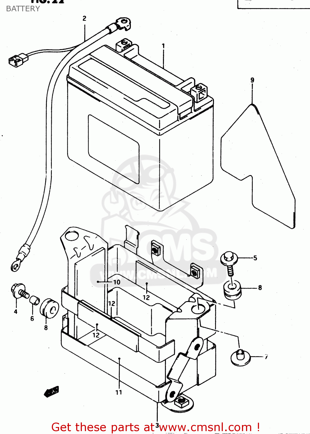 BATTERY DR650RE 1994 (R) (E02 E04 E17 E18)