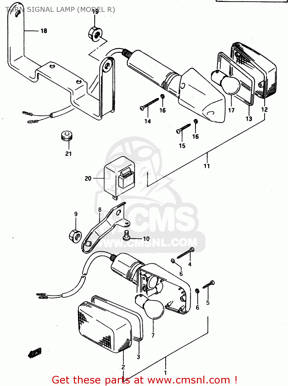 TURN SIGNAL LAMP (MODEL R) DR650RE 1994 (R) (E02 E04 E17 E18)
