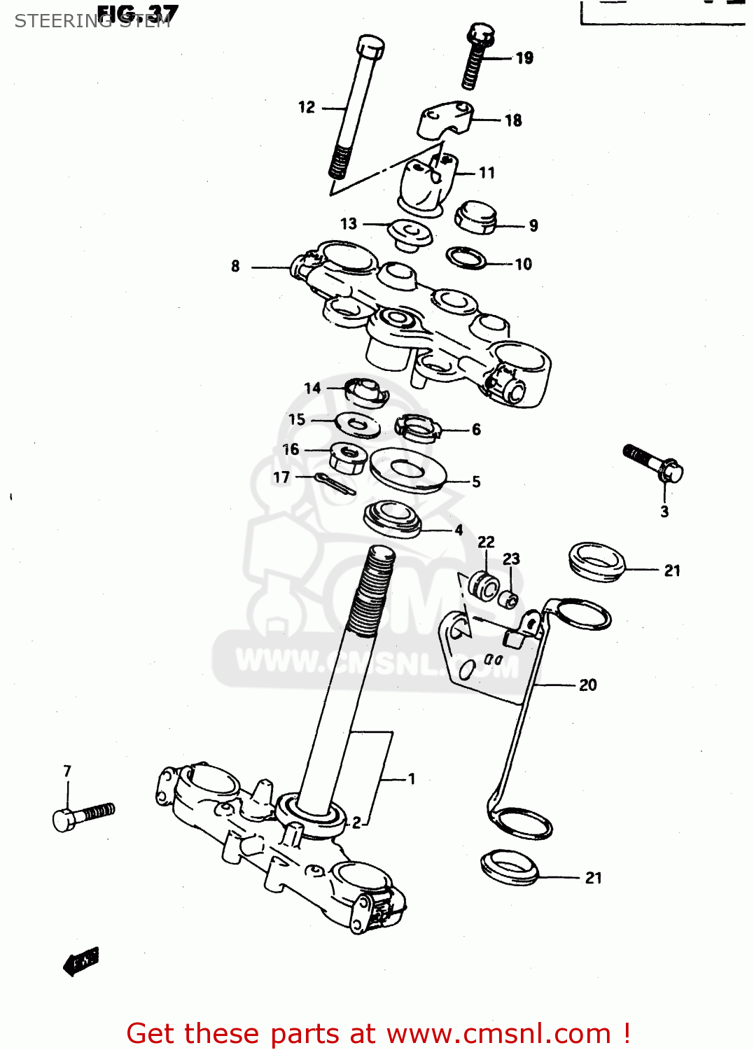 STEERING STEM DR650RE 1994 (R) (E02 E04 E17 E18)