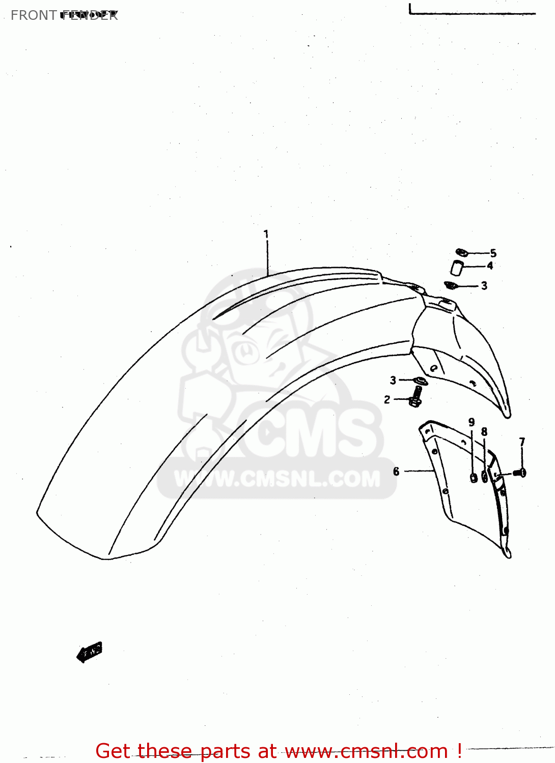 FRONT FENDER DR650RE 1994 (R) (E02 E04 E17 E18)