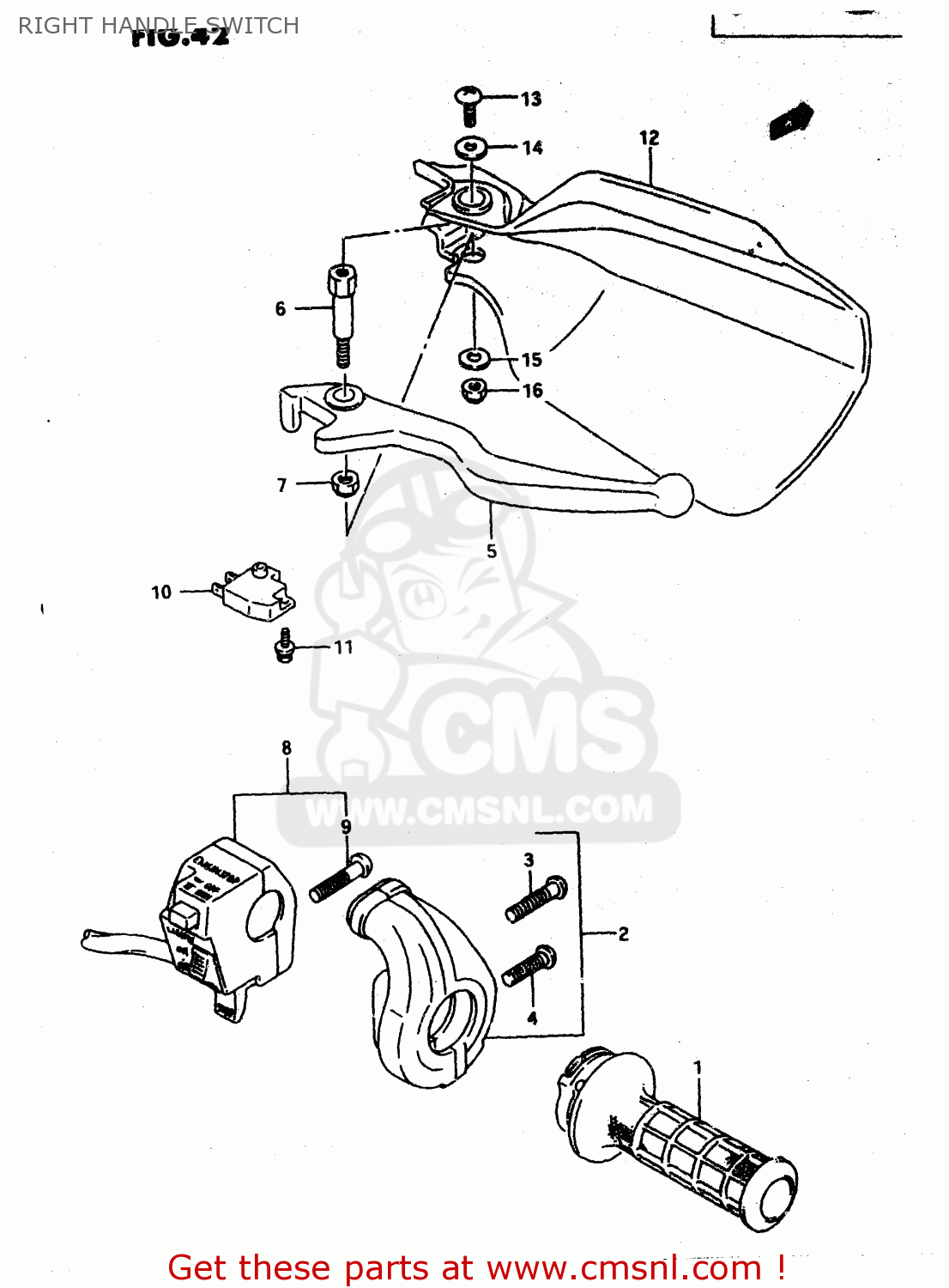 RIGHT HANDLE SWITCH DR650RE 1994 (R) (E02 E04 E17 E18)