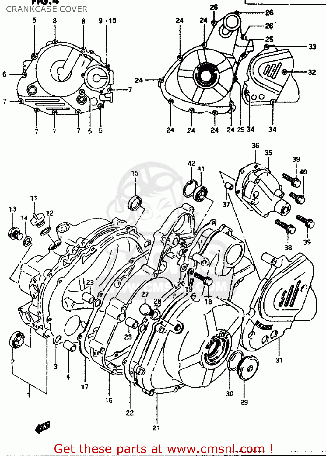 CRANKCASE COVER DR650RE 1994 (R) (E02 E04 E17 E18)