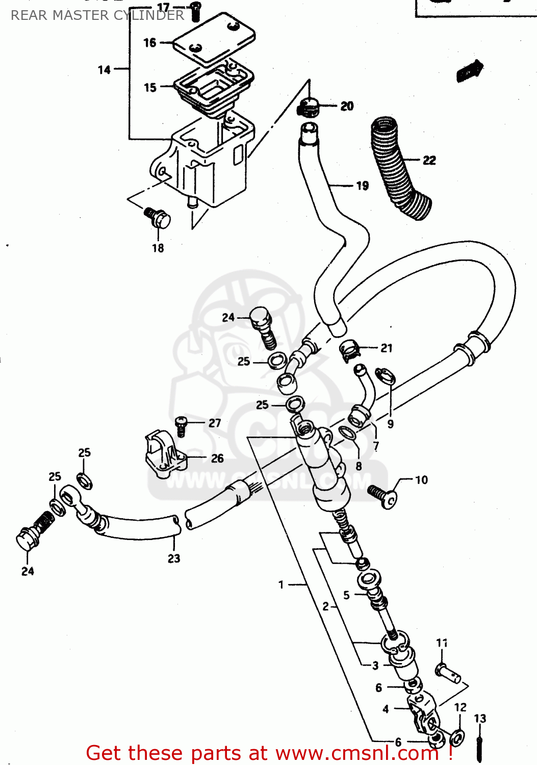 REAR MASTER CYLINDER DR650RE 1994 (R) (E02 E04 E17 E18)