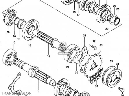 TRANSMISSION - DR650RE 1994 (R) (E02 E04 E17 E18)