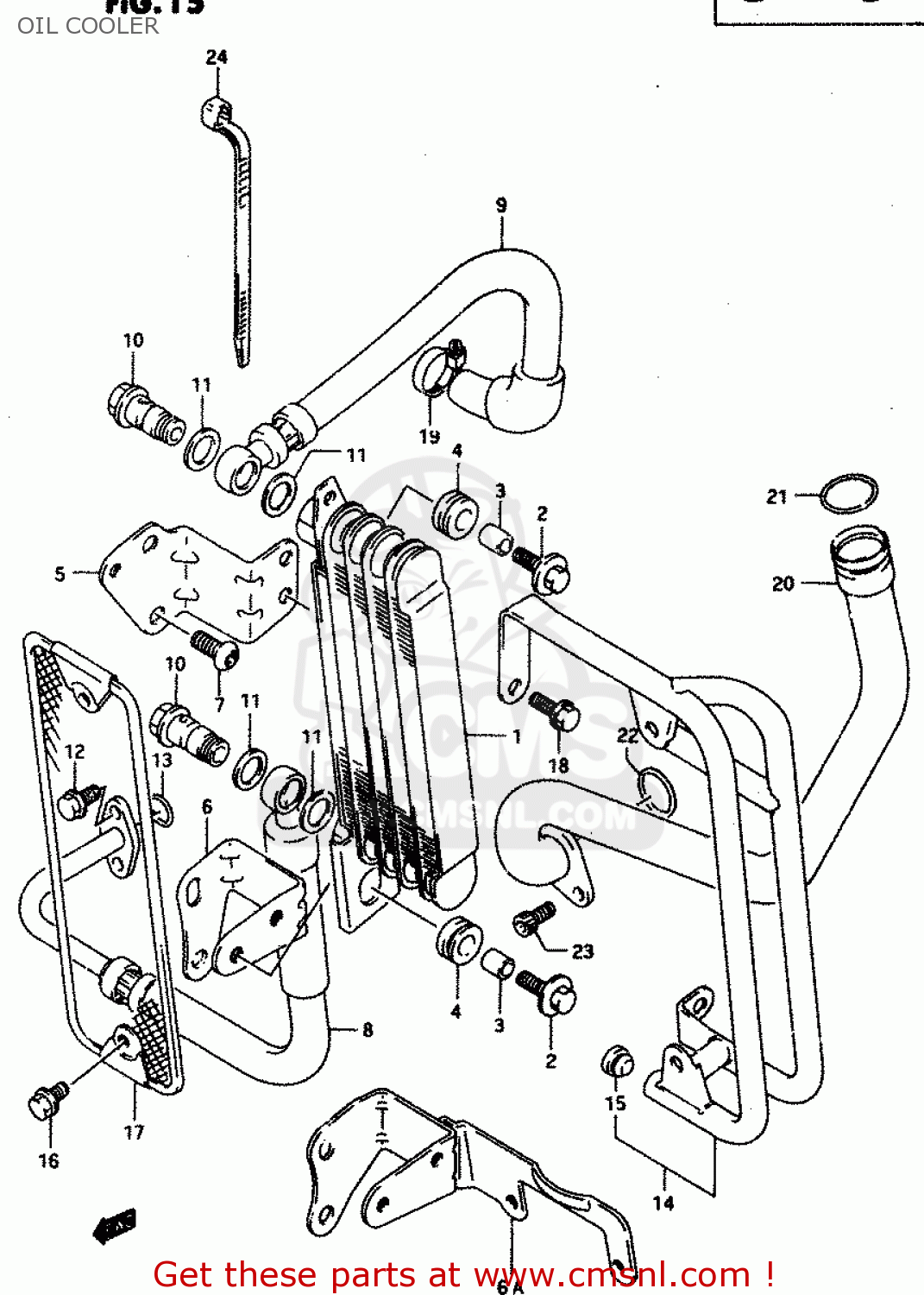 OIL COOLER DR650RE 1995 (S) (E02 E04 E18)