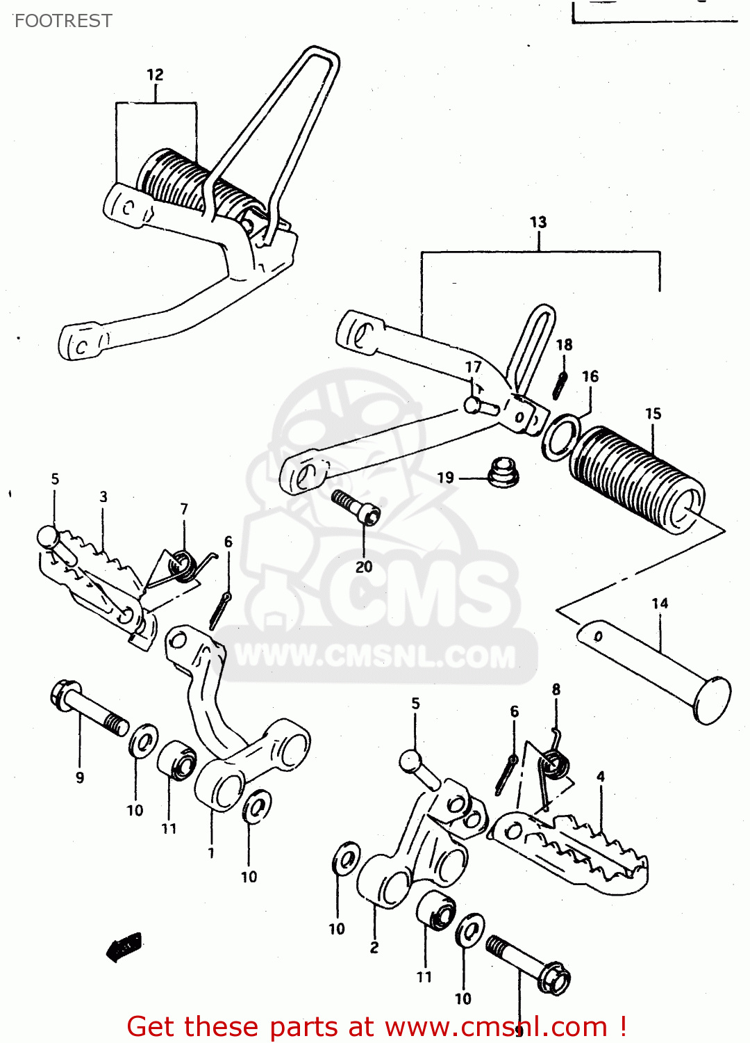 FOOTREST DR650RE 1995 (S) (E02 E04 E18)