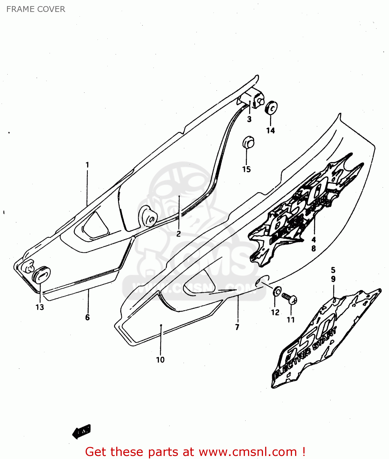 FRAME COVER DR650RE 1995 (S) (E02 E04 E18)