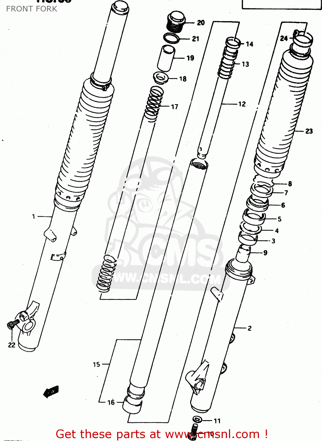 FRONT FORK DR650RE 1995 (S) (E02 E04 E18)