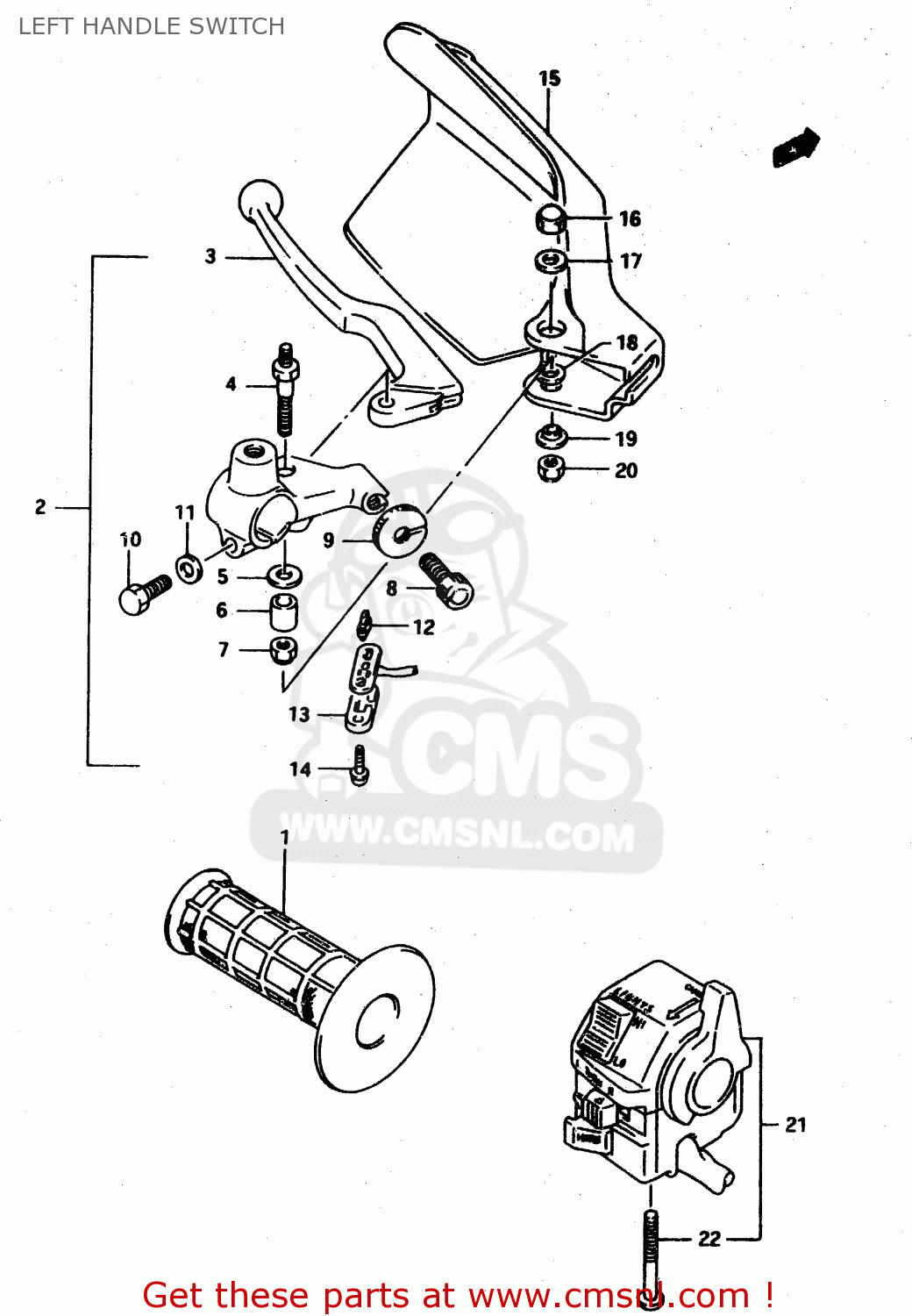 LEFT HANDLE SWITCH DR650RE 1995 (S) (E02 E04 E18)