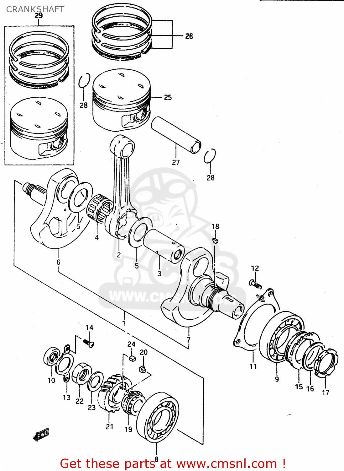 CRANKSHAFT DR650RE 1995 (S) (E02 E04 E18)
