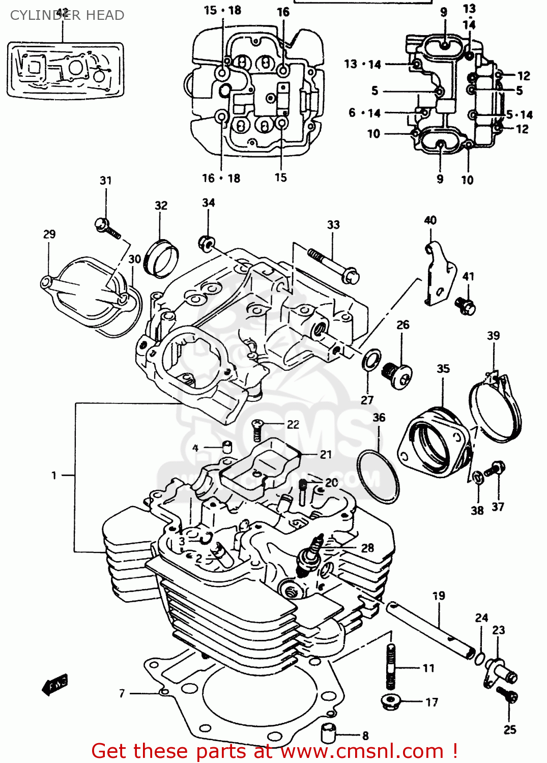 CYLINDER HEAD DR650REU 1994 (R) (E22)