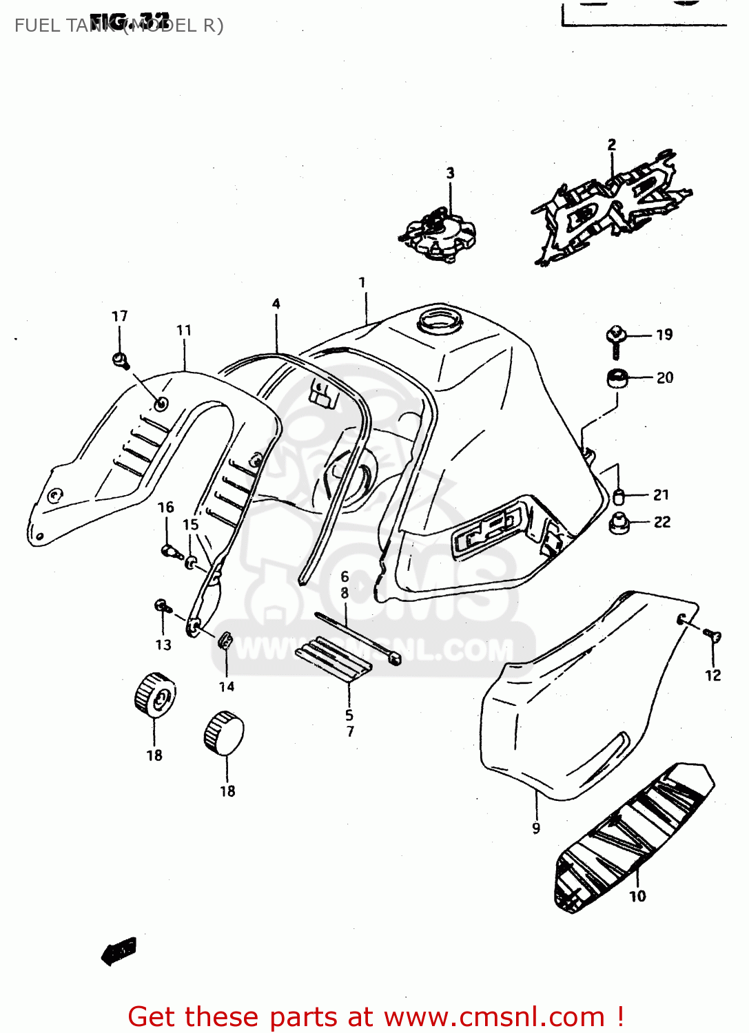 FUEL TANK (MODEL R) DR650REU 1994 (R) (E22)