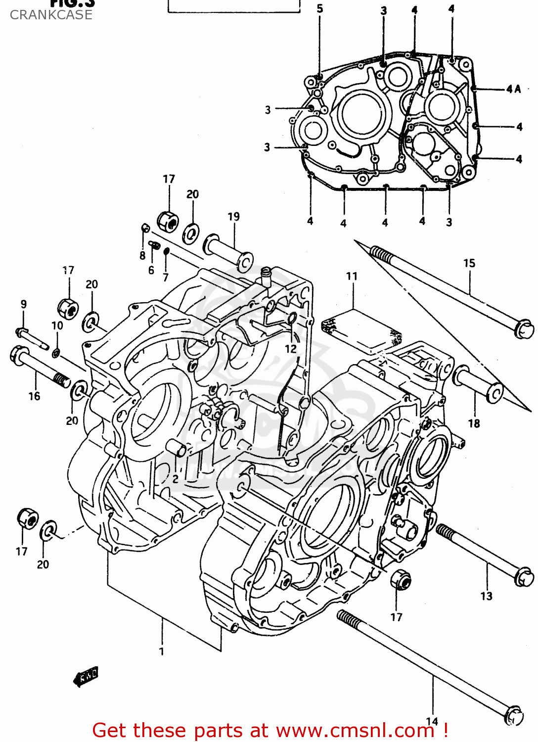 CRANKCASE DR650REU 1994 (R) (E22)