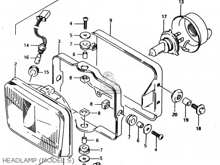 HEADLAMP (MODEL S) - DR650REU 1994 (R) (E22)